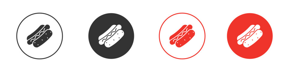 Hotdog icon Logos. Flat Vector Icon Design Template