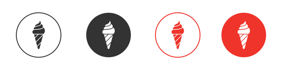 Ice cream cone icon Logos. Flat Vector Icon Design Template