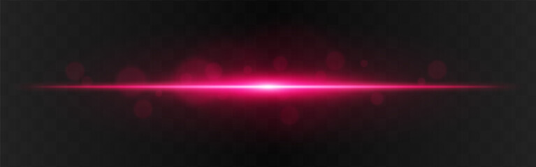 Light burst. Red horizontal glow with radial flare and soft particles on dark transparent background, suitable for tech or sci-fi visuals.