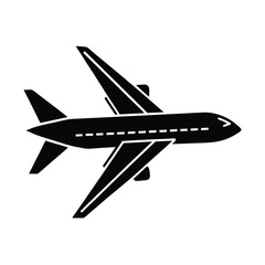 Airplane Side View With Wings Outline Vector Illustration
