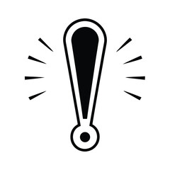 Exclamation Mark Straight Line And Dot Outline Vector Illustration