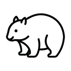Wombat Icon Outline Vector Illustration