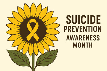 Suicide prevention awareness month sunflower design