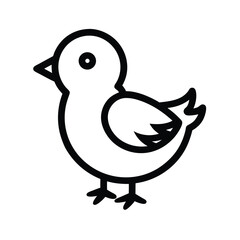 Chick Icon Outline Vector Illustration