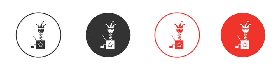 Jack in the box icon Logos. Flat Vector Icon Design Template