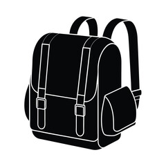 Backpack Rectangular Outline Vector Illustration