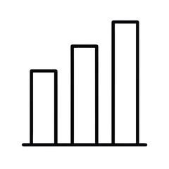 Bar Chart Three Ascending Bars Outline Vector Illustration