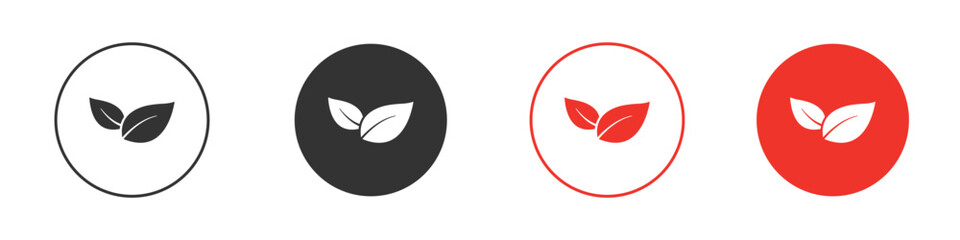 Leafs icon Logos. Flat Vector Icon Design Template