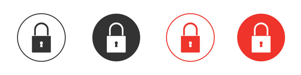Lock icon Logos. Flat Vector Icon Design Template