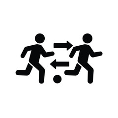 Black Silhouette Vector Player Substitution Icon illustration