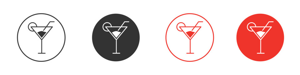 Martini glass icon Logos. Flat Vector Icon Design Template