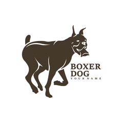 Boxer Dog logo design vector. Template Illustration. Icon Symbol