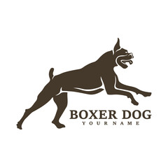 Boxer Dog logo design vector. Template Illustration. Icon Symbol