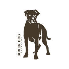 Boxer Dog logo design vector. Template Illustration. Icon Symbol