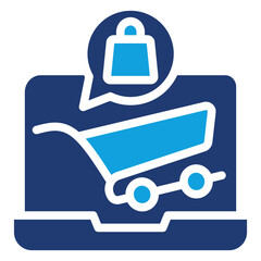 E Commerce Flat Blue Icon