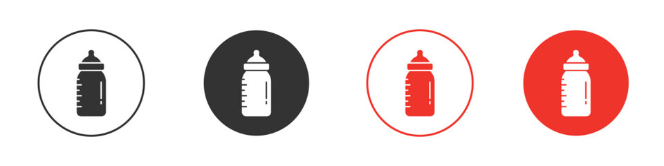 Milk bottle icon Logos. Flat Vector Icon Design Template