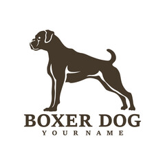 Boxer Dog logo design vector. Template Illustration. Icon Symbol