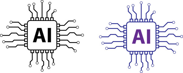 AI circuit chip technology concept illustration