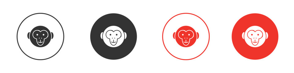 Fototapeta premium Monkey icon Logos. Flat Vector Icon Design Template