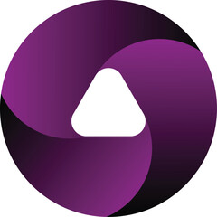 Abstract Purple Circle Logo with White Triangle