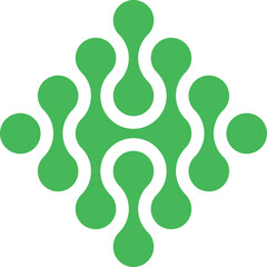 Modern Green Geometric Design with Interconnected Shapes