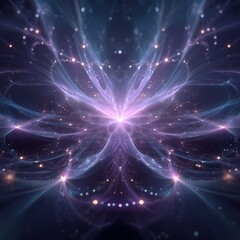 Abstract Psychedelic Geometry: Neon Fractals and Soft Light Effects
