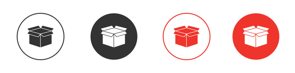 Open box icon Logos. Flat Vector Icon Design Template