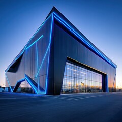 Night Illumination of Modern Architectural Marvel