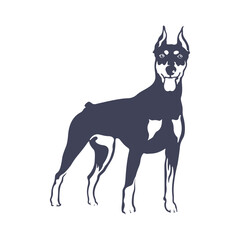 Doberman Dog logo design vector. Template Illustration. Icon Symbol