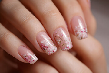 Elegant spring nail art featuring floral designs and soft pink hues for a fresh look
