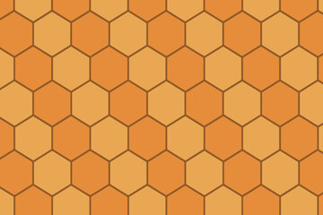 Abstract honeycomb pattern in orange and beige