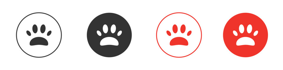Paw icon Logos. Flat Vector Icon Design Template