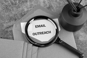 Conceptual text of EMAIL OUTREACH. Business, outreach or outbound concept. Copy space