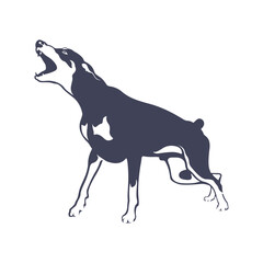 Doberman Dog logo design vector. Template Illustration. Icon Symbol