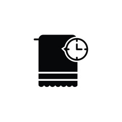 Black Silhouette Towel Time Clock Icon Vector