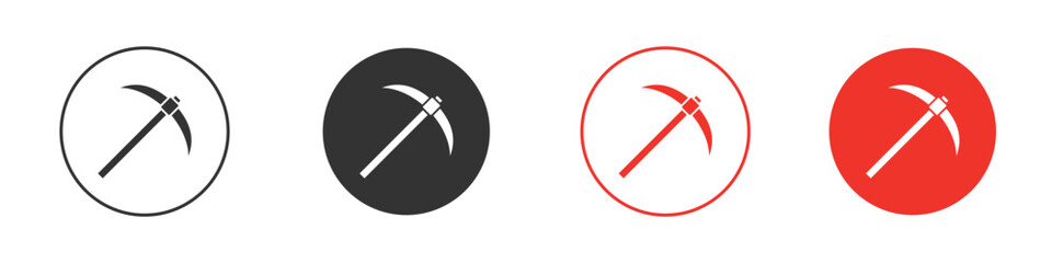 Pickaxe icon Logos. Flat Vector Icon Design Template