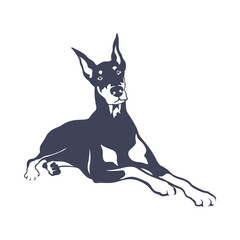 Doberman Dog logo design vector. Template Illustration. Icon Symbol