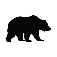 Black Silhouette California Grizzly Bear Vector Icon