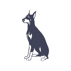Doberman Dog logo design vector. Template Illustration. Icon Symbol