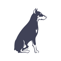 Doberman Dog logo design vector. Template Illustration. Icon Symbol