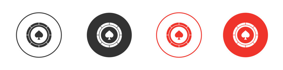 Poker chip icon Logos. Flat Vector Icon Design Template