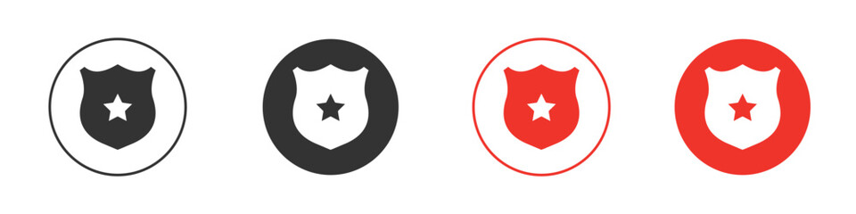 Police badge icon Logos. Flat Vector Icon Design Template