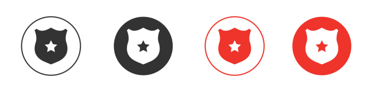 Police badge icon Logos. Flat Vector Icon Design Template