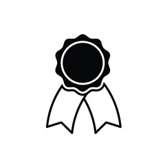 Black Silhouette Vector Tournament Ribbon Seal Icon