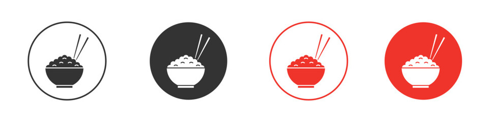 Rice bowl icon Logos. Flat Vector Icon Design Template
