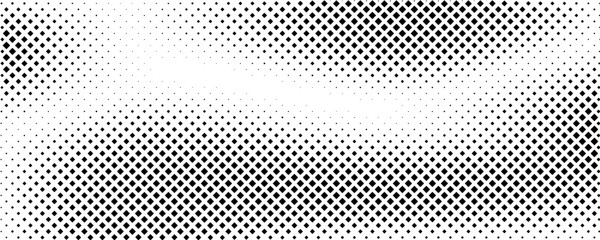 Grunge halftone gradient background. Faded grit noise texture. White and black sand wallpaper. Retro pixelated backdrop. Anime or manga style comic overlay. Vector dynamic dot textured template