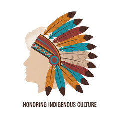 Indigenous People's Day isolated on transparent background, Generative ai.