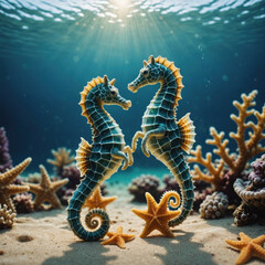 coral reef and sea