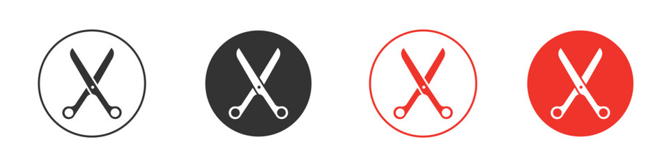 Scissors icon Logos. Flat Vector Icon Design Template