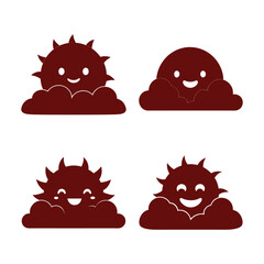 set of funny cartoon monsters